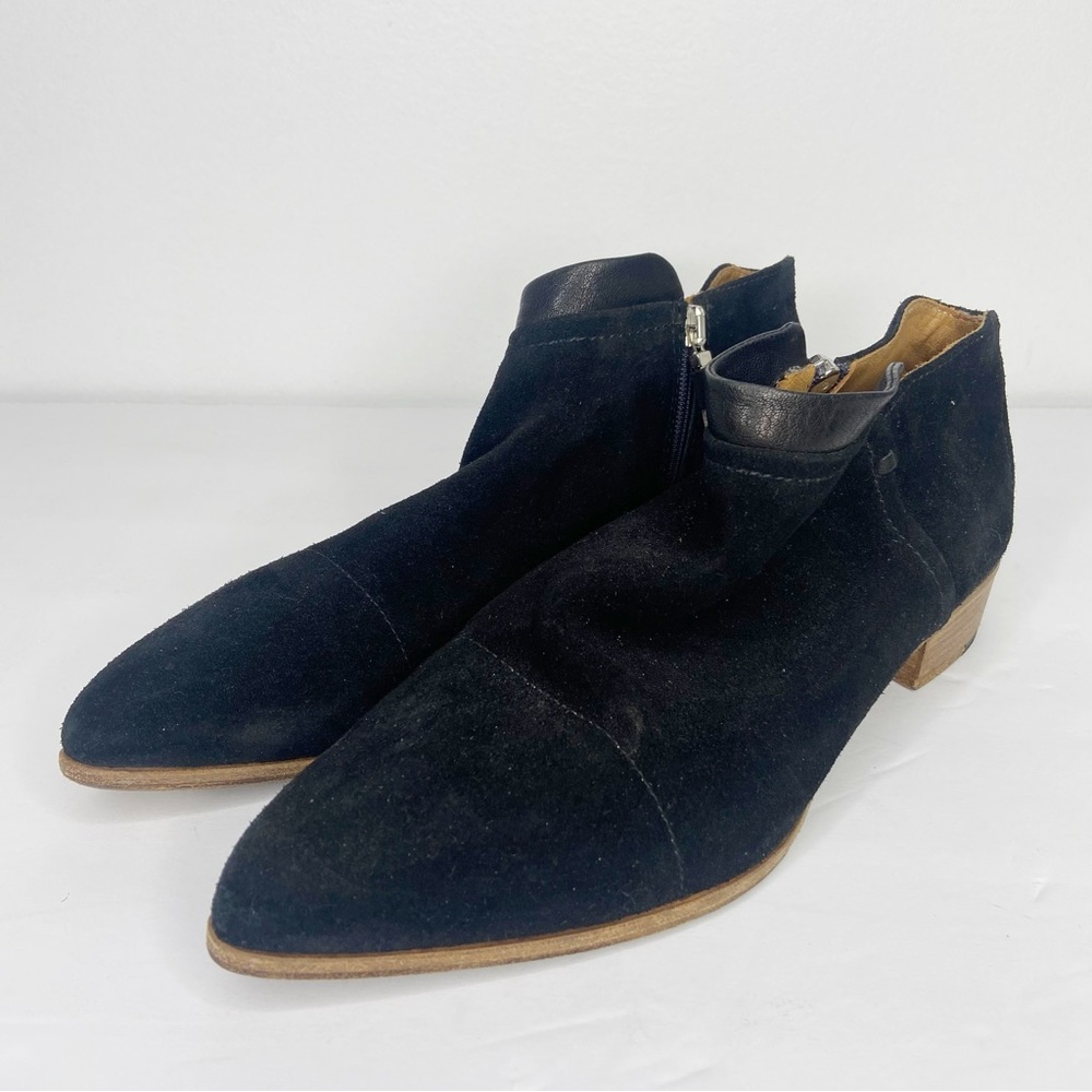 Alberto Fermani Made In Italy Black Suede Western Fashion Boots Size 39 EU 8 US